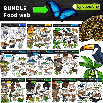 Preview of Food Web Clip Art Bundle commercial use /Food Chain clipart bundle