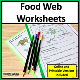 Food Web - Ecosystems - Worksheets - Food Webs