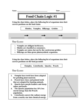 Preview of Food Web Logic Puzzles