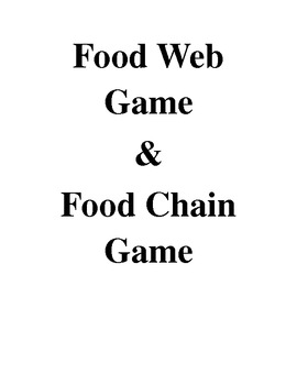 Preview of Food Web and Food Chain Game