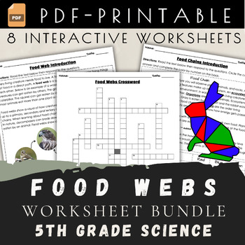 Preview of Food Web and Food Chain Worksheet Bundle