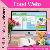 Food Web self checking worksheet and design your spring eggs!