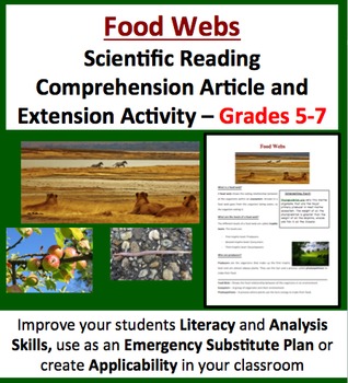 Preview of Food Webs - Science Reading Article – Grades 5-7