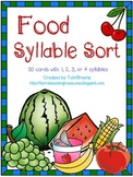 Food Words Syllable Sort