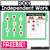 Food Independent Work Binder File Folders for Work Tasks