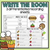 Food Write the Room - Three Differentiated Writing Pages