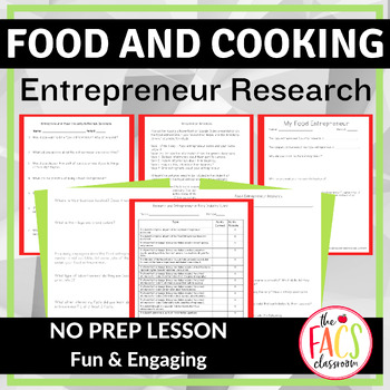 Preview of Food and Cooking Entrepreneur Research Project | FCS