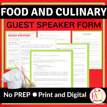 Preview of High School Life Skills Cooking Career Exploration Guest Speaker Form | FCS