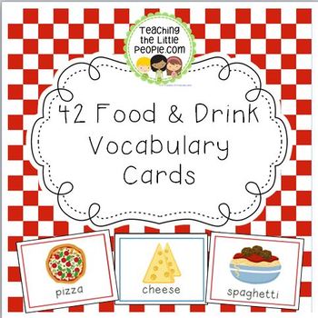 Preview of Food and Drink Vocabulary Cards for Preschool and Kindergarten