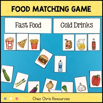 Food and Drinks Matching Game by Chez Chris | TPT