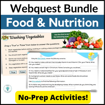 Preview of Food and Nutrition Activities WebQuest Bundle - Family and Consumer Science