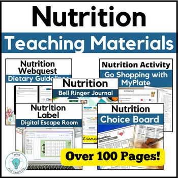 Preview of Nutrition Worksheets and Activities for Middle School and High School Students