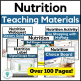 Nutrition Worksheets and Activities for Middle School and 