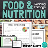 Food and Nutrition Reading Comprehension Passage PRINT and