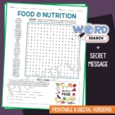 Food and Nutrition Word Search Puzzle Wellness Vocabulary 