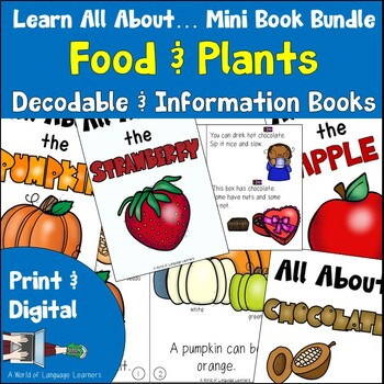 Preview of Food and Plants Information and Decodable Book Bundle