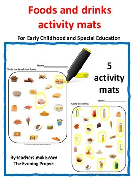 Preview of Food and drinks activity mats for Autism, Special Education and Early childhood