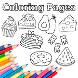 Food coloring pages for kids, bold version, fun activity