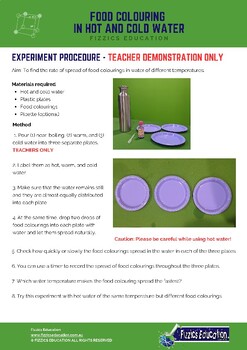 Preview of Food colouring in hot and cold water - Teacher demonstration