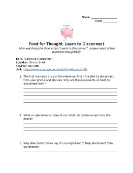 Preview of Food for Thought, Learn to Disconnect