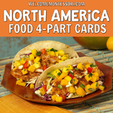 Food from North America 4-Part Cards: Montessori Geography