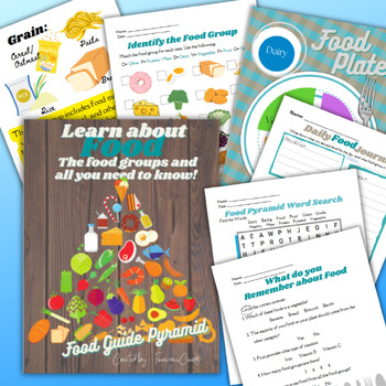 Preview of Food groups: Food Pyramid, Food Plate, Information, Worksheets