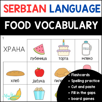 Preview of Food Vocabulary in Serbian Worksheets and Activities