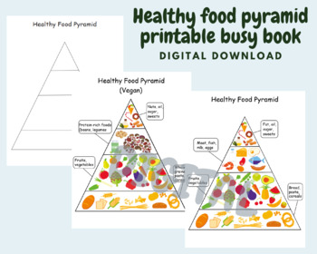 Preview of Food pyramid for kids, Food Busy book for Kindergarten and Toddler kids