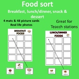 Food sort -Breakfast, Lunch/dinner, Dessert & Snack Speech