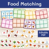 Food types sorting game. Food classifying for preschool an