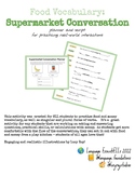 Food vocab supermarket conversation/script for ELL/ESL/Newcomers
