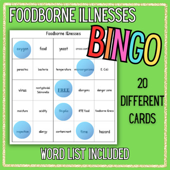 Preview of Foodborne Illnesses BINGO, Family and Consumer Science, Culinary, Life Skills