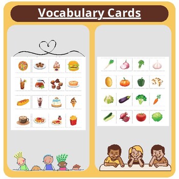 Preview of Foodie's Vocabulary Adventure: Cards and Worksheets
