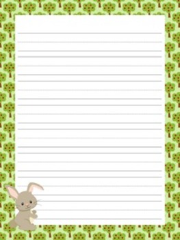 Woodland Forest Animals - Fox included - Writing Paper - 3 styles (7 1/ ...