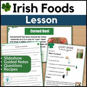 Preview of Foods of Ireland Lesson - International Cuisine Lesson for St. Patrick's Day
