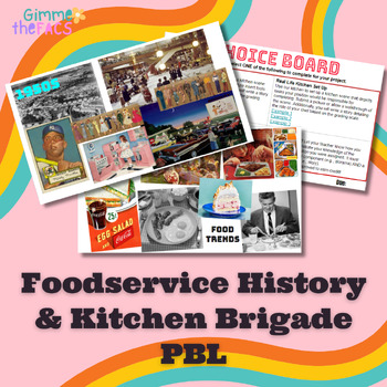 Preview of Foodservice History & Kitchen Brigade Project | PBL, CTE, FACS, FCS, Culinary