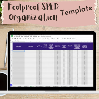 Preview of Foolproof Special Education Caseload Organization Spreadsheet