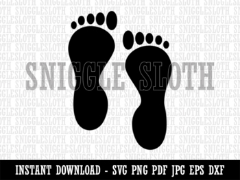 Preview of Foot Prints Solid Clipart Instant Digital Download SVG EPS PNG PDF AI DXF JPG