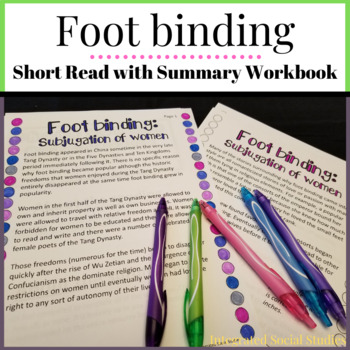 Preview of Foot binding Short Read with Summary Workbook
