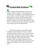 Football Addition Challenge Problems