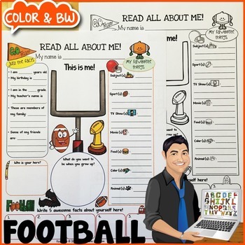 Preview of Football All About Me {Dollar Deals Paper/Poster/Printable/Page}