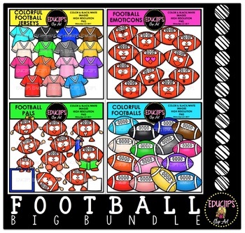 Preview of Football Clip Art Big Bundle {Educlips Clipart}