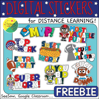 Preview of Football Big Game Digital Stickers for Seesaw | Distance Learning