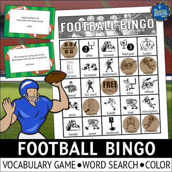 Preview of Football Bingo Game and Word Search