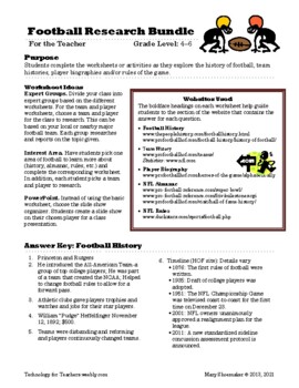 Preview of Football Bundle: Internet Research
