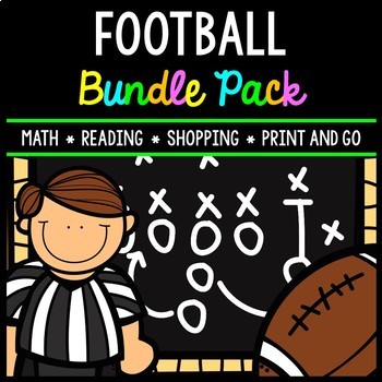 Preview of Football Bundle - Shopping - Math - Party Planning - Word Problems - Special Ed