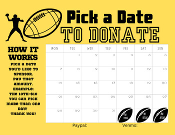 Editable Baseball Calendar Fundraiser Pick a Date to Donate -  Portugal