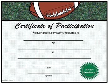 Football Certificate - Editable by Diazi Blue Learning | TpT