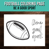Football Coloring Page | Be a Good Sport Design | Fall Art