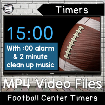 Preview of Football Countdown Center Timers with Clean Up Digital Video Files